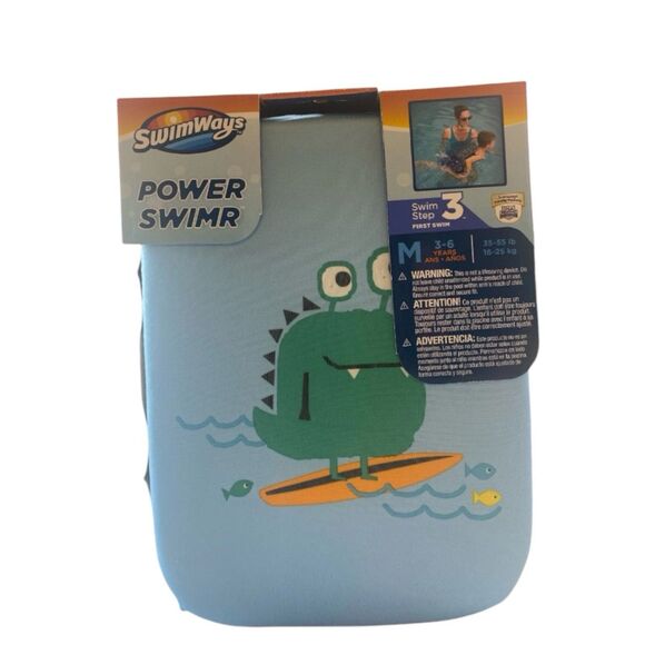 Swimways Power Swimr Swim Training Aid Life Float Vest Medium 3-6 Years 35-55 Lb - Picture 1 of 3